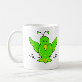 grüner Vogel, grüner Vogel Kaffeetasse