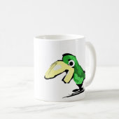 Grüner Vogel Kaffeetasse (VorderseiteRechts)