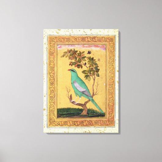 Grüner Vogel, Mughal (Gouache auf Papier) Leinwanddruck (Vorderseite)