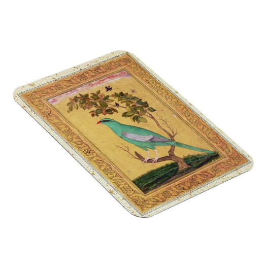Grüner Vogel, Mughal (Gouache auf Papier) Magnet (Rechte Seite)