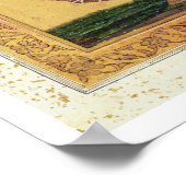 Grüner Vogel, Mughal (Gouache auf Papier) Poster (Ecke)