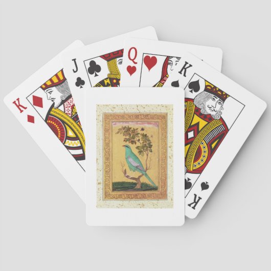 Grüner Vogel, Mughal (Gouache auf Papier) Spielkarten (Rückseite)