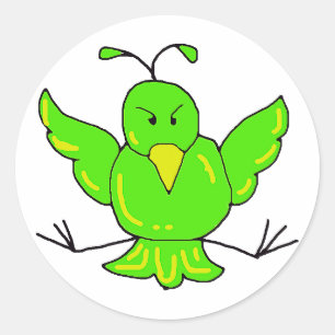 Grüner Vogel Runder Aufkleber