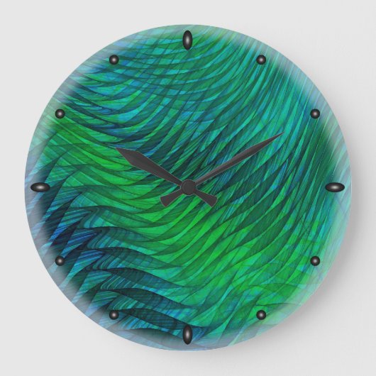 Grüner Voile Große Wanduhr (Vorderseite)