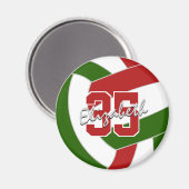 Grüner Volleyballsaison personalisierter Sake Magnet (Vorderseite/Rückseite)