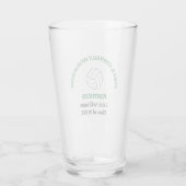 Grüner Volleyballspieler Personalisiertes Team Glas (Rückseite)