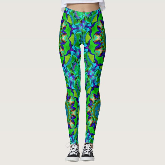 Grüner Wahnsinn Leggings (Vorderseite)