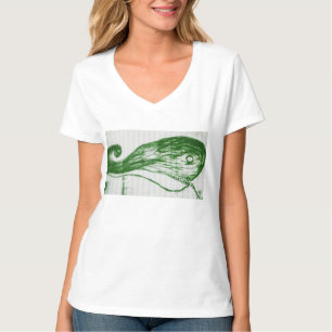grüner Wal Zeichnung Manga Anime Cartoon T-Shirt