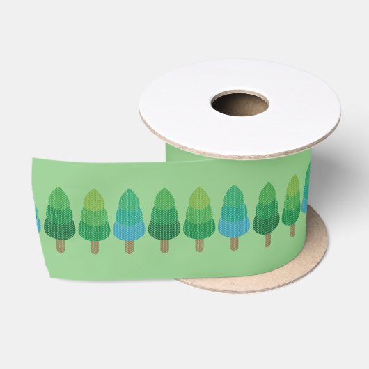Grüner Wald Bäume Thunder_Cove Satinband (Spule)
