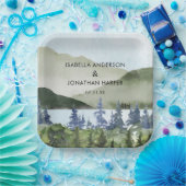 Grüner Wald im Wasser Hochzeit im Freien Pappteller (Party)