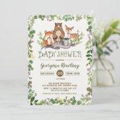 Grüner Wald Kinderdusche Einladungspalast Einladung (Stehend Vorderseite)