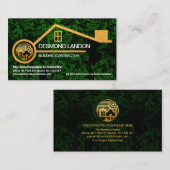 Grüner Wald Landschaft Gold Gebäude Bau Visitenkarte (Vorne/Hinten)