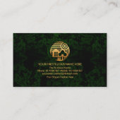 Grüner Wald Landschaft Gold Gebäude Bau Visitenkarte (Rückseite)