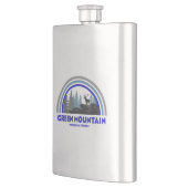 Grüner Wald Regenbogen Hirsch Flachmann (Links)