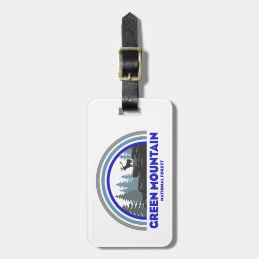 Grüner Wald Regenbogen Hirsch Gepäckanhänger (Vorderseite vertikal)