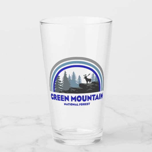 Grüner Wald Regenbogen Hirsch Glas (Vorderseite)