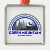 Grüner Wald Regenbogen Hirsch Ornament Aus Metall (Vorne)