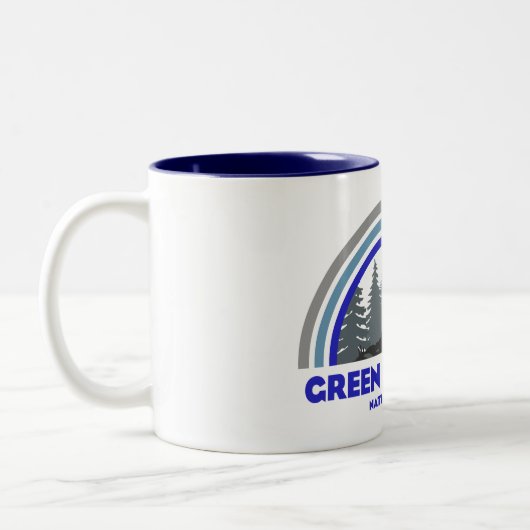 Grüner Wald Regenbogen Hirsch Zweifarbige Tasse (Links)