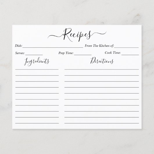 Grüner Wald-Rezept-Karte (Vorderseite)