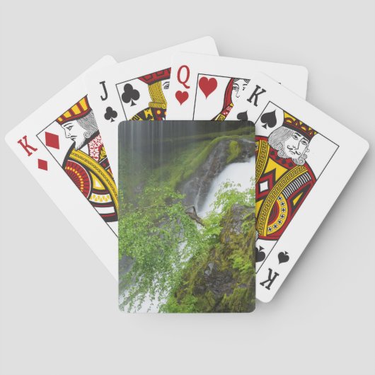 Grüner Wasserfall Landschaftlich Spielkarten (Rückseite)