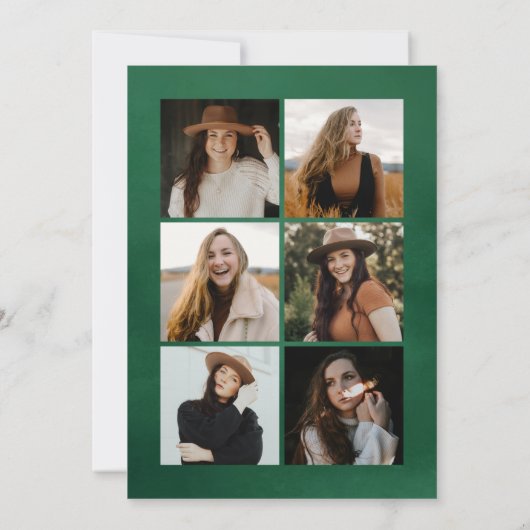 Grüner Wasserfarben Arch 7 FotoCollage Abschluss Ankündigung (Rückseite)