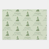 Grüner Wasserfarben-Weihnachtsbaum Individuelle We Geschenkpapier Set (Vorderseite)