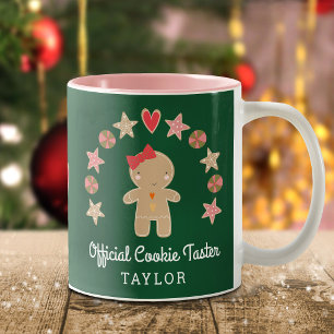 Grüner Weihnachts-Gingerbread-Amtlicher-Keks-Verko Zweifarbige Tasse