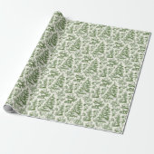 Grüner Weihnachts-Santa-Toile Geschenkpapier (Ungerollt)