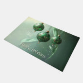 Grüner Weihnachtsball-Feiertags-Fußmatte Fußmatte (Schrägansicht)