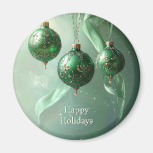 Grüner Weihnachtsball-Feiertagsmagnet Magnet