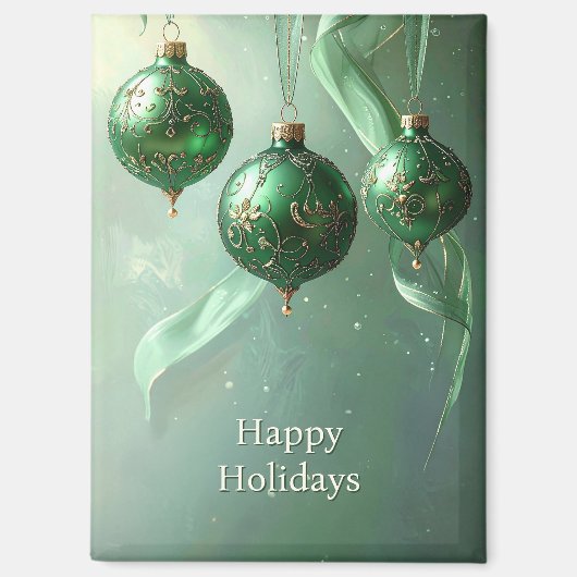 Grüner Weihnachtsball-Feiertagsmagnet Magnet (Vorderseite)