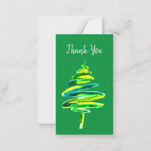 Grüner Weihnachtsbaum Aquarell Mitteilungskarte