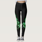 Grüner Weihnachtsbaum auf Schwarzem Leggings (Vorderseite)