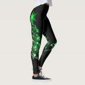 Grüner Weihnachtsbaum auf Schwarzem Leggings (Rechts)