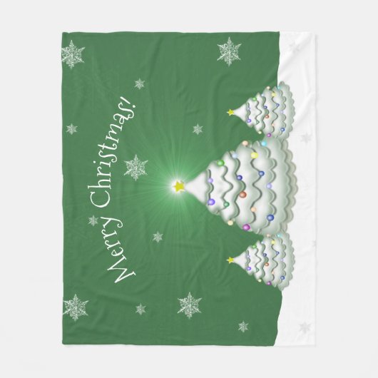 Grüner Weihnachtsbaum Blanket Fleecedecke (Vorderseite)