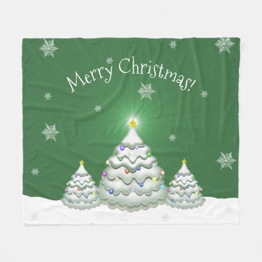 Grüner Weihnachtsbaum Blanket Fleecedecke (Vorderseite (Horizontal))