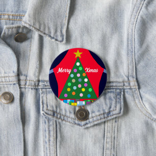 Grüner Weihnachtsbaum & Blue Drapes: Button