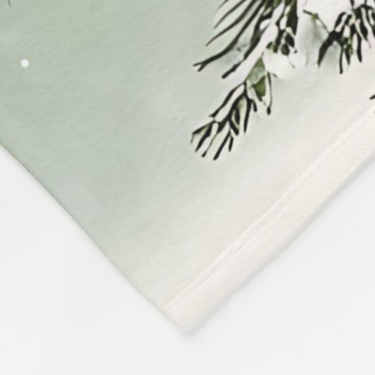 Grüner Weihnachtsbaum Bunte Ornamente Weißer Schne Fleecedecke (Ecke)