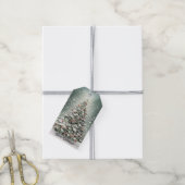 Grüner Weihnachtsbaum Bunte Ornamente Weißer Schne Geschenkanhänger (Mit Garn)