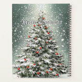 Grüner Weihnachtsbaum Bunte Ornamente Weißer Schne Planer (Rückseite)