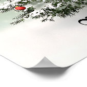 Grüner Weihnachtsbaum Bunte Ornamente Weißer Schne Poster (Ecke)