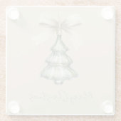 Grüner Weihnachtsbaum-Creme-Bogen Glasuntersetzer (Rückseite)