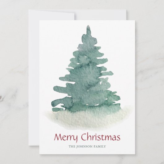 Grüner Weihnachtsbaum Feiertagskarte (Vorderseite)