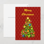Grüner Weihnachtsbaum Feiertagspostkarte (Vorne/Hinten)