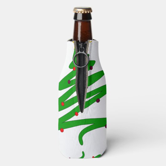 Grüner Weihnachtsbaum Flaschenkühler (Flasche Rückseite)
