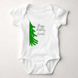 Grüner Weihnachtsbaum frohen Geburtstag Dezember W Baby Strampler