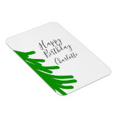 Grüner Weihnachtsbaum frohen Geburtstag Dezember W Magnet (Rechte Seite)