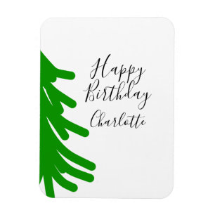 Grüner Weihnachtsbaum frohen Geburtstag Dezember W Magnet