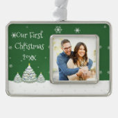 Grüner Weihnachtsbaum Gerahmte Ornamente Rahmen-Ornament Silber (Vorderseite)