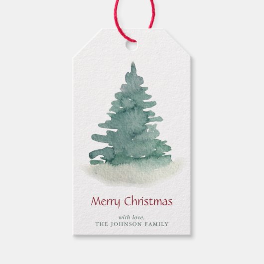 Grüner Weihnachtsbaum Geschenkanhänger (Vorderseite)